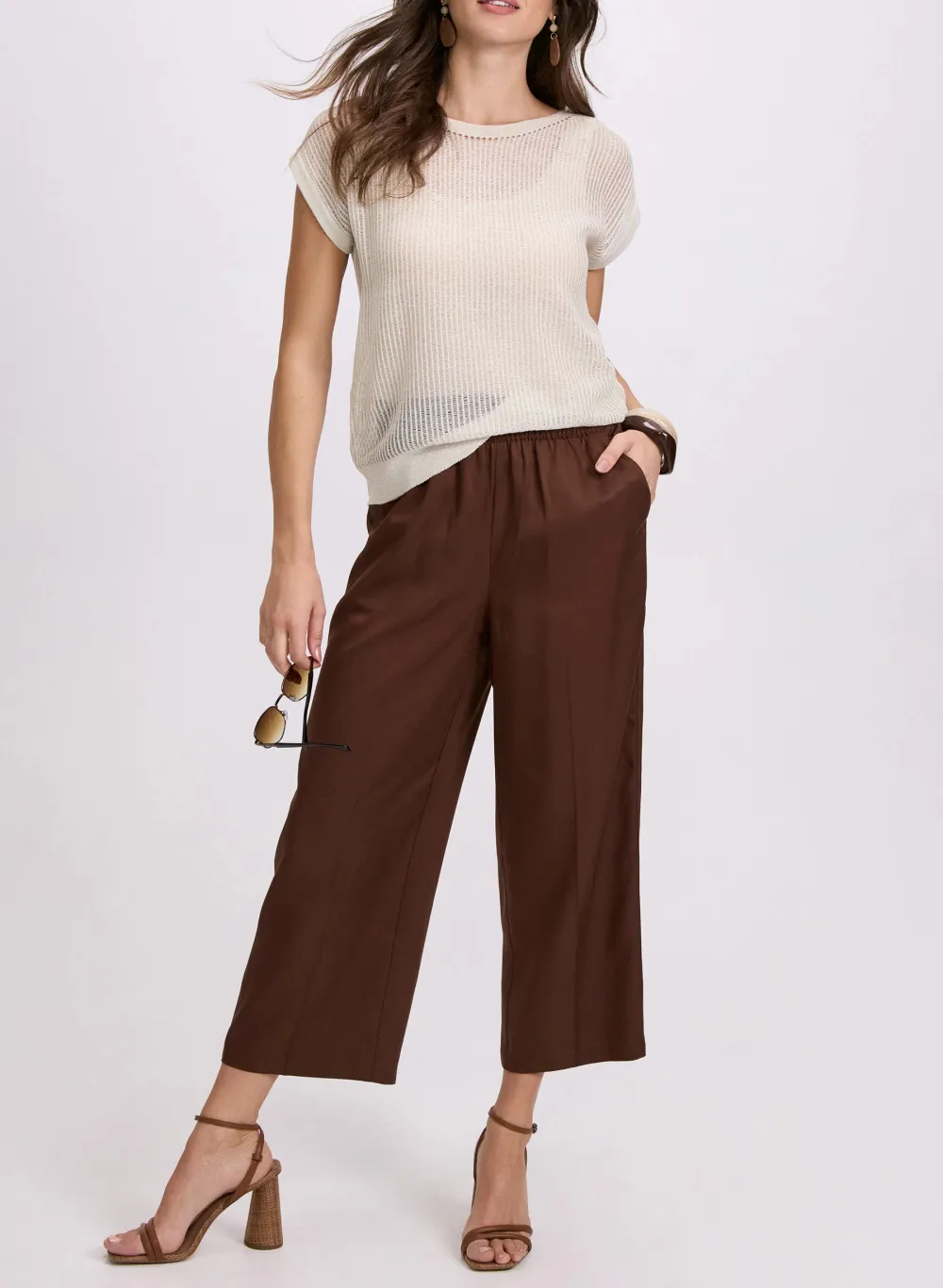 Floral Denim Wide-Leg Pants