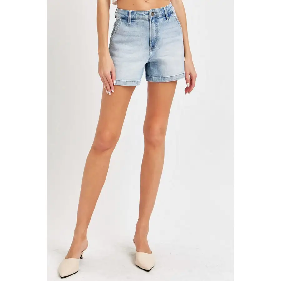 Full Size High Rise Denim Shorts
