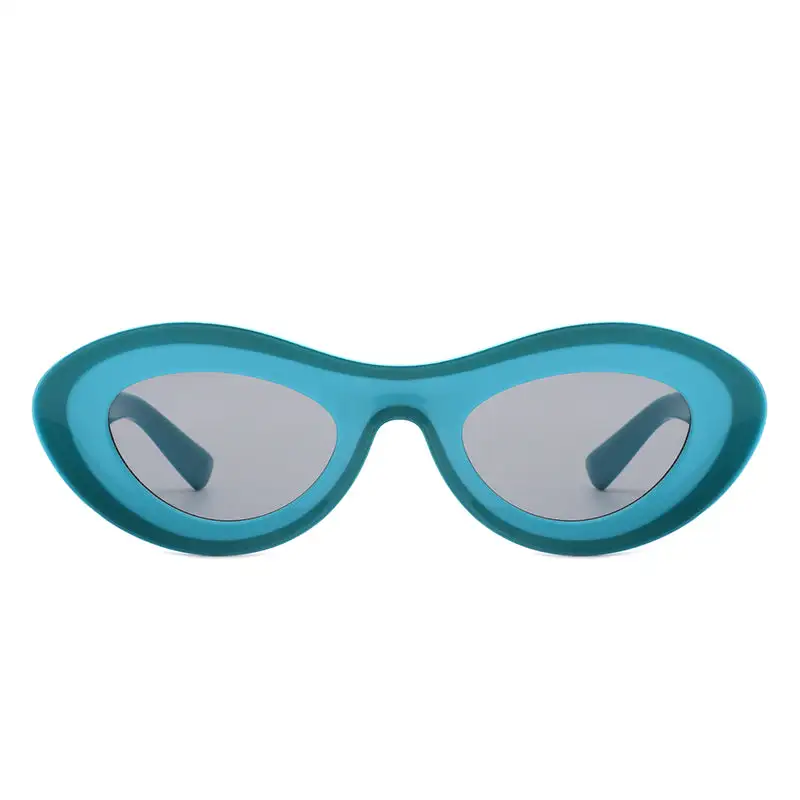 Slim Cat Eye Oval Frame Sunglasses