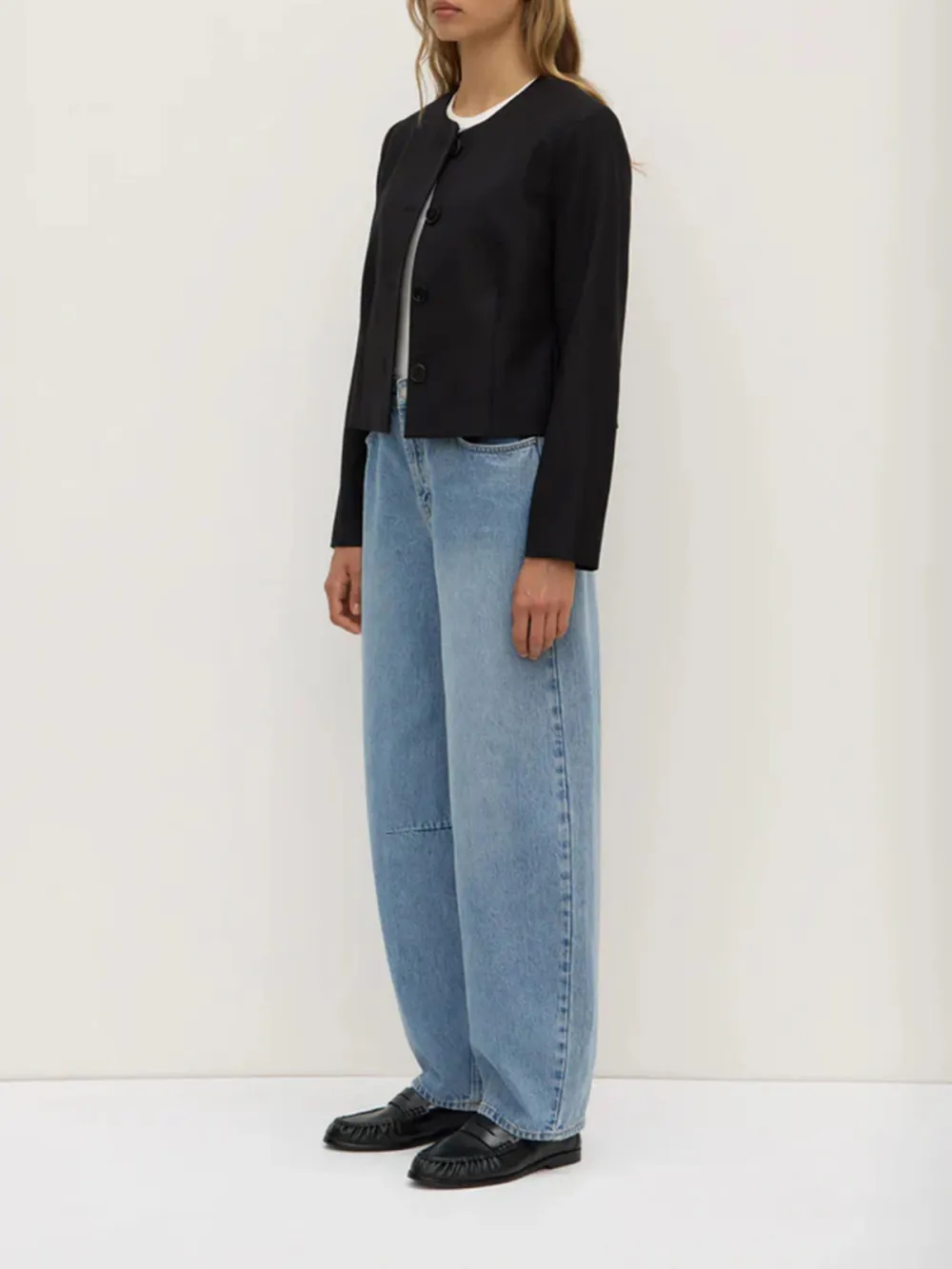 Casual Style Wool Jacket Black