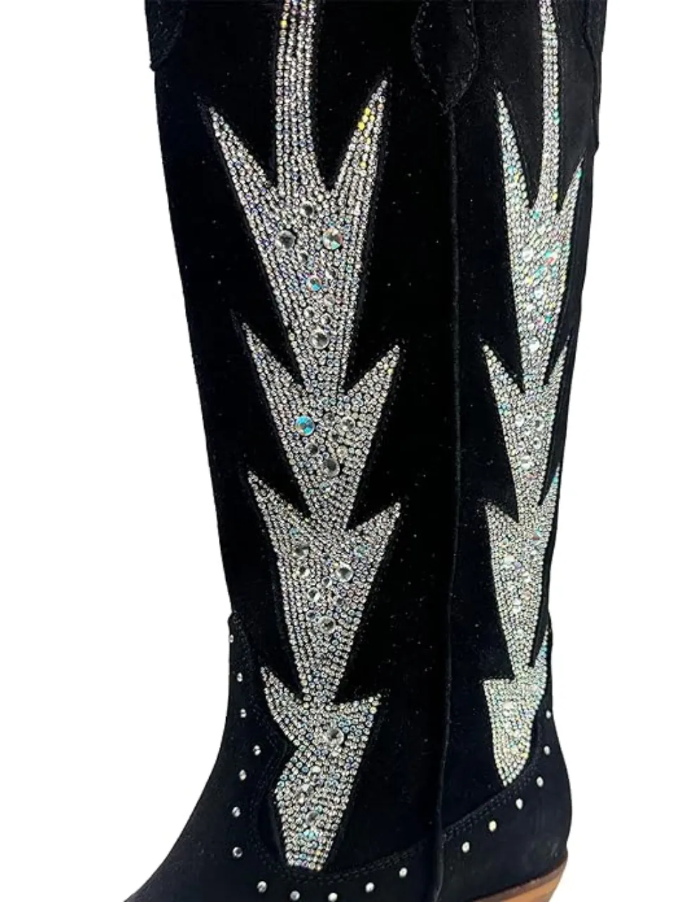 Velvet Western Cowboy Knee-High Boots