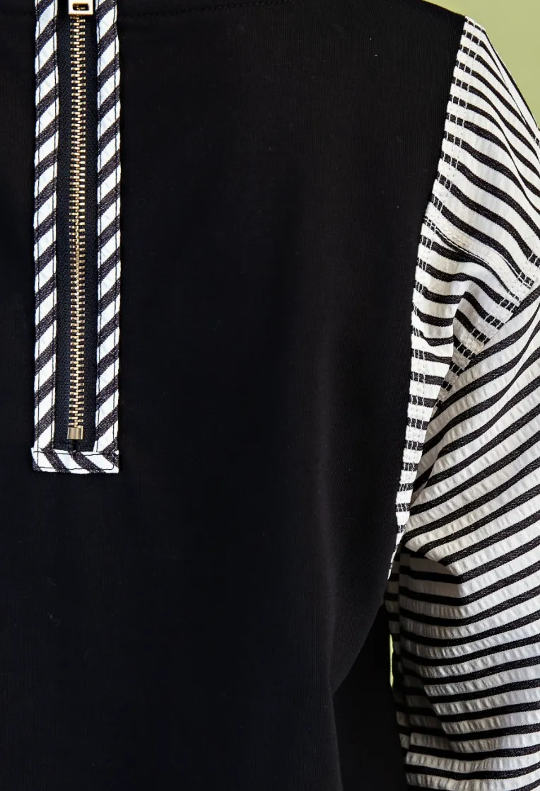Striped Balloon Sleeve Tee