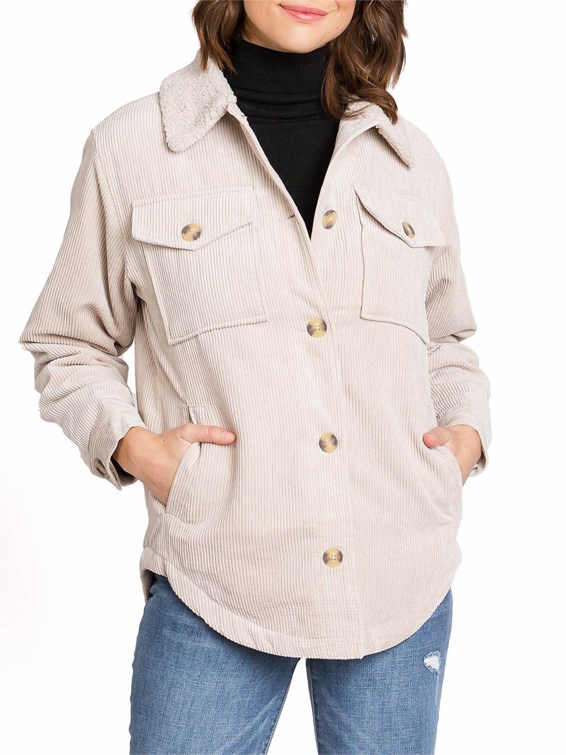 Corduroy Button - Front Shacket