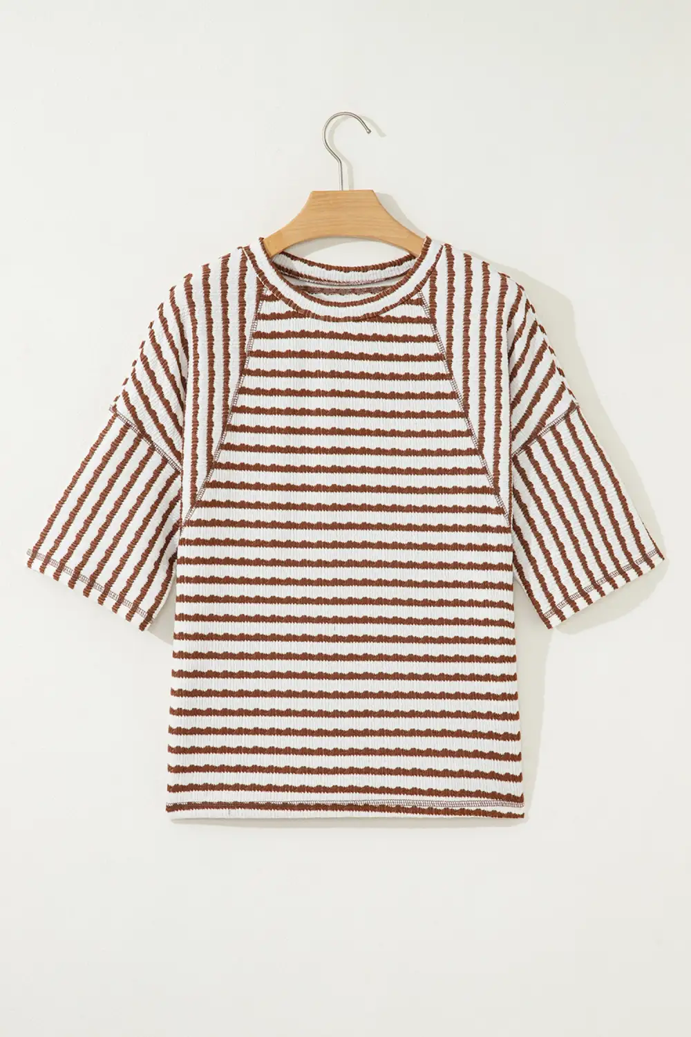 Striped Knit Half Sleeve Top