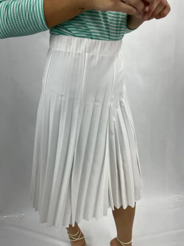 Fit And Flare Pleated Skirt