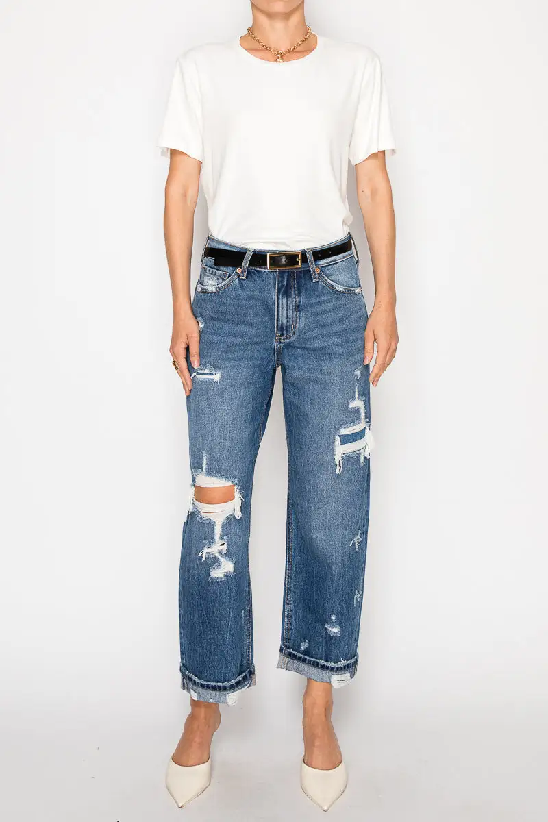 Weekend High Rise Straight Leg Relaxed Denim Jeans
