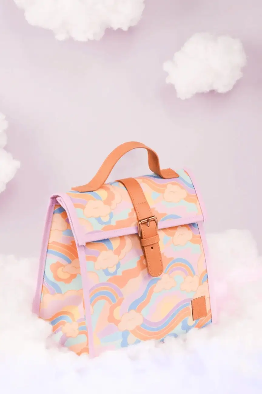 Patterned Lunch Satchel With Strap