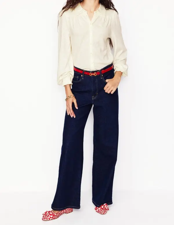 Smocked Jersey Shirt