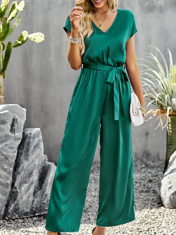 Elegant Clean V Neck Everyday Jumpsuit