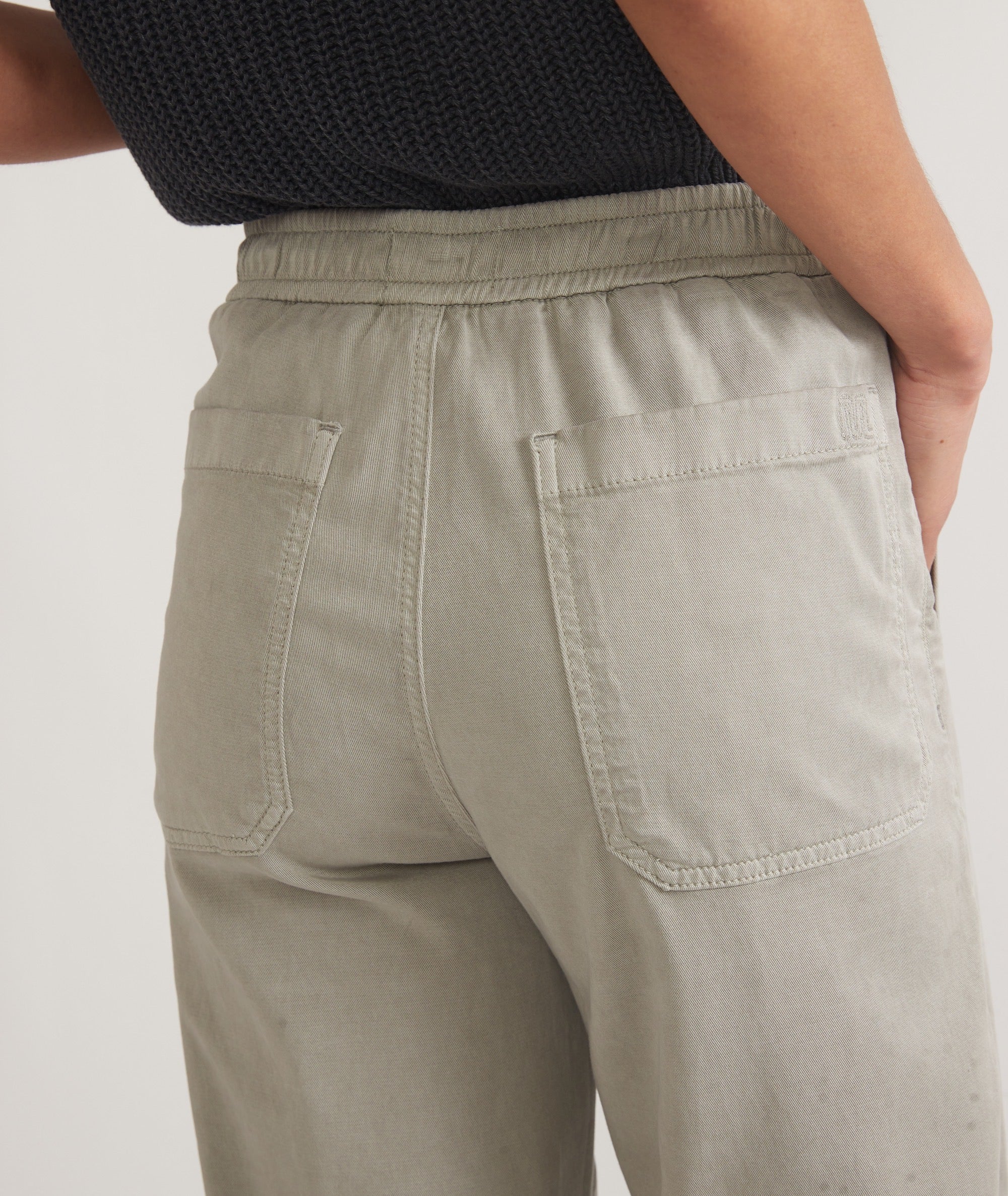 Light Gray Straight-Leg Trousers