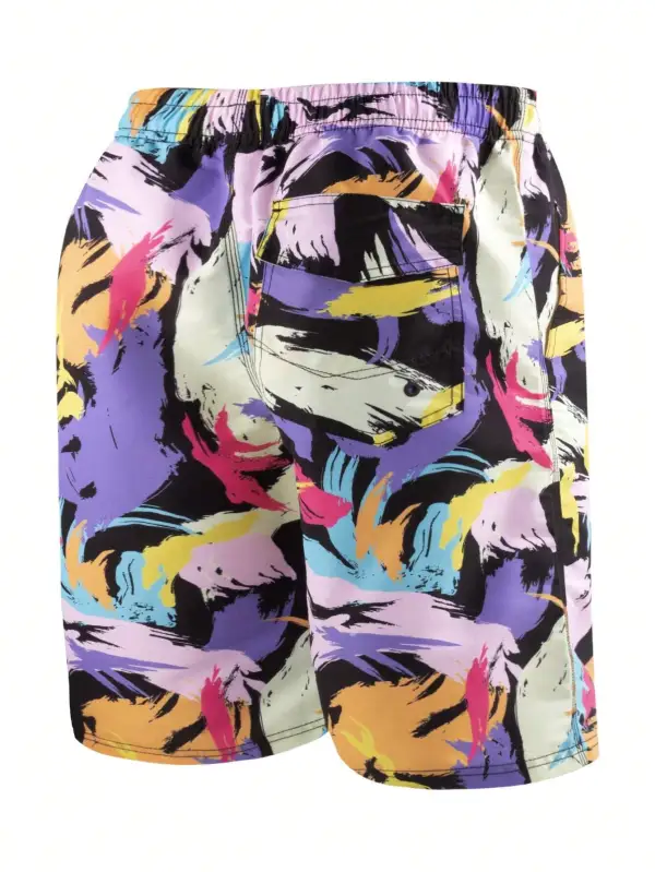Men's Colorful Allover Print Swim Trunks