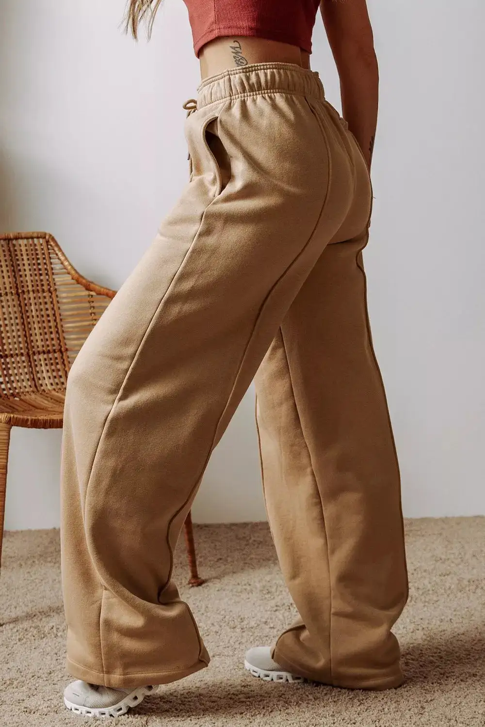 Easy Wear Sequin Wide Leg Drawstring Pocketed Pants
