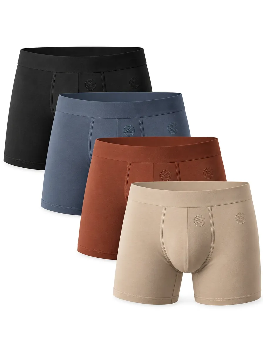 Neatly Finished Printed Triangle Motif Boxer Briefs Multipack for Men