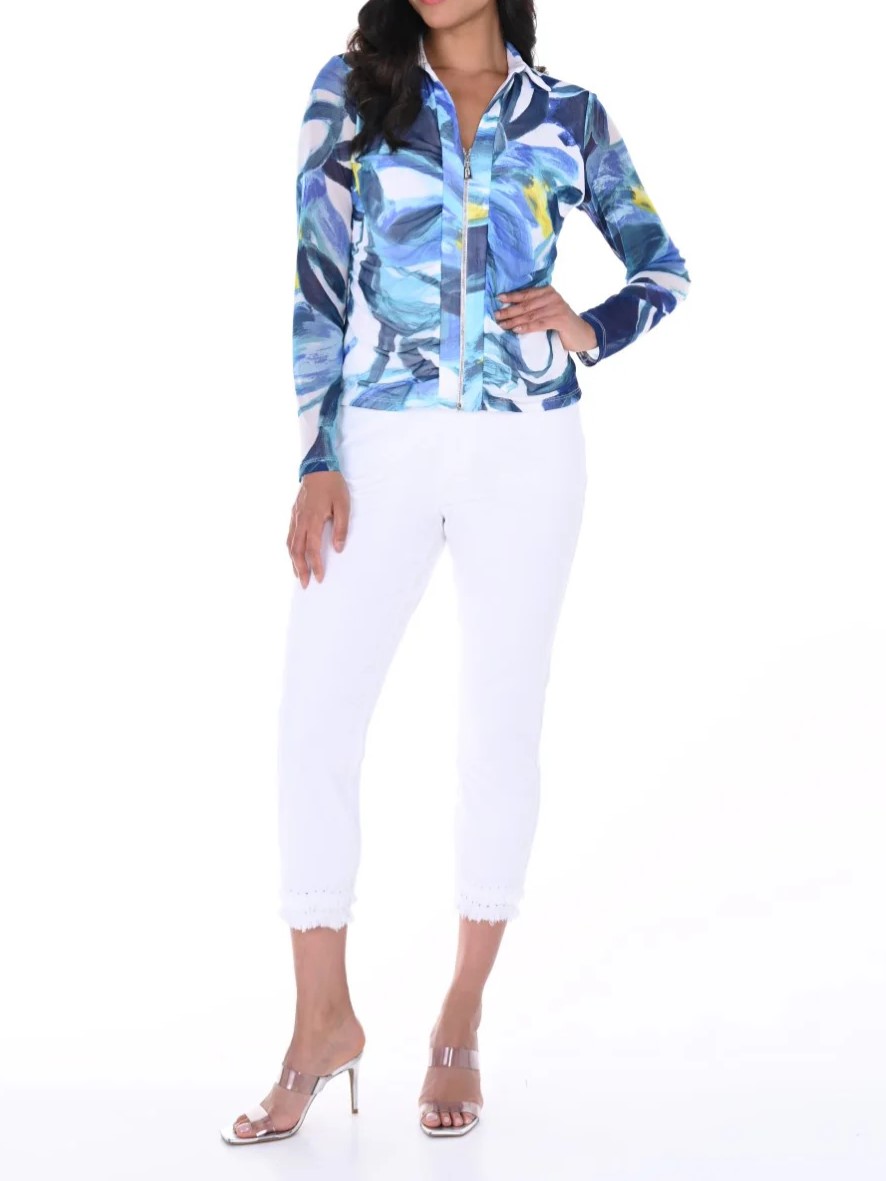 White Cropped High - Waist Jeans