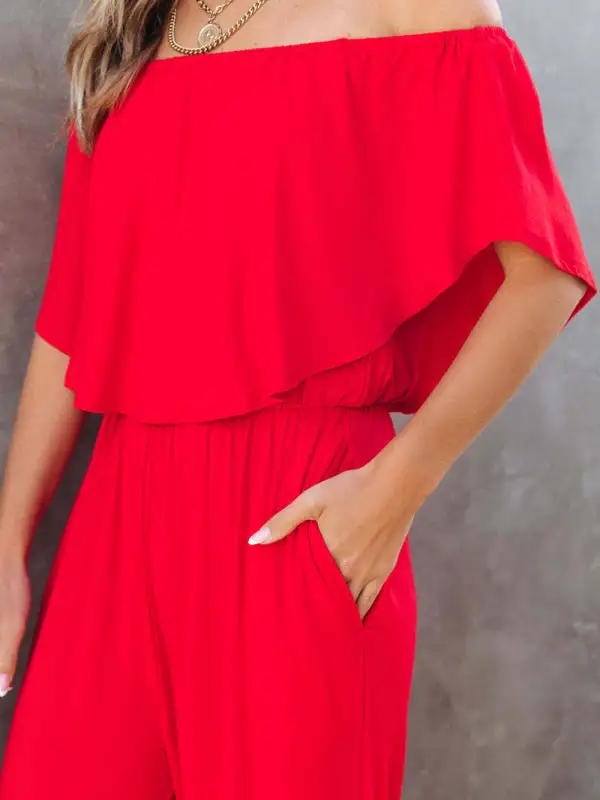 One Shoulder The Jumpsuit Wide Leg Pants