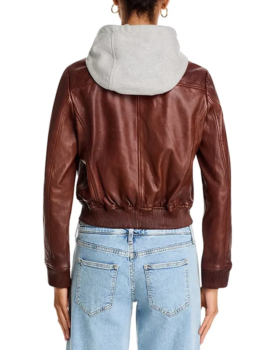Casual Style Leather Bomber Jacket