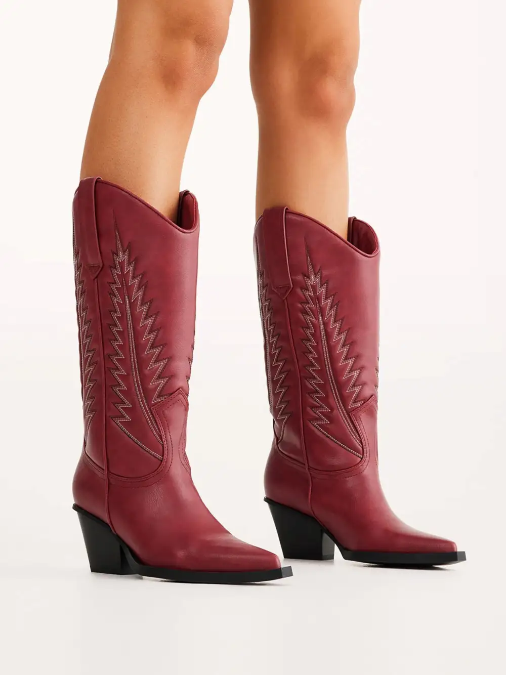 Classic Western Cowboy Pointed-Toe Knee-High Boots
