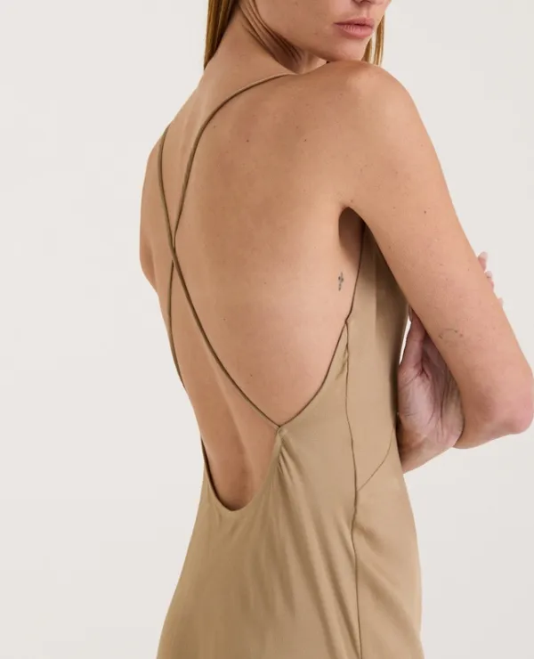 Jute Bias Cut Strappy Maxi Dress