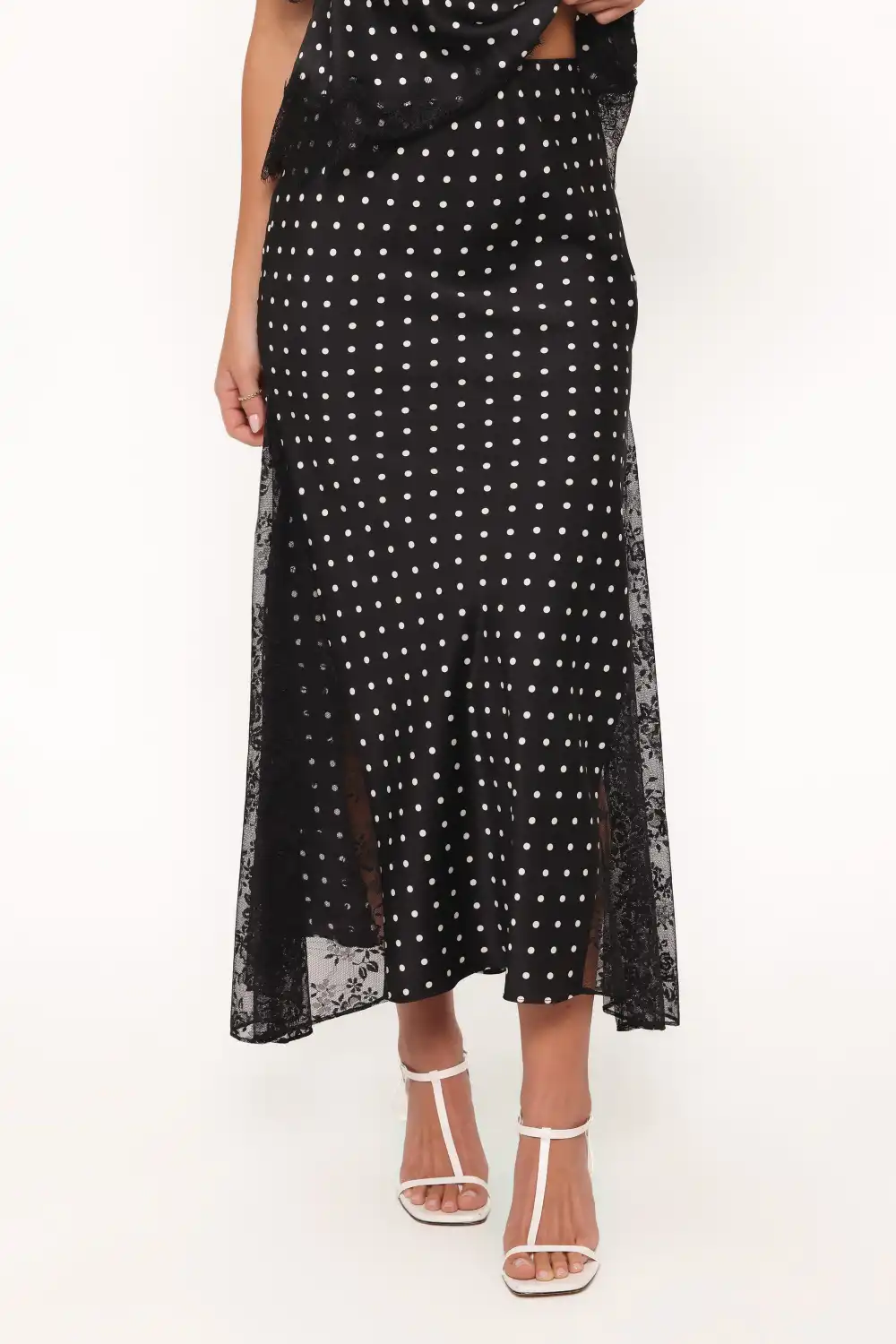 Sheer Lace Polka Dot Skirt
