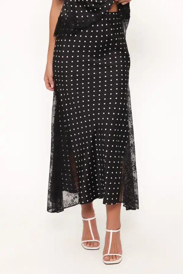 Sheer Lace Polka Dot Skirt