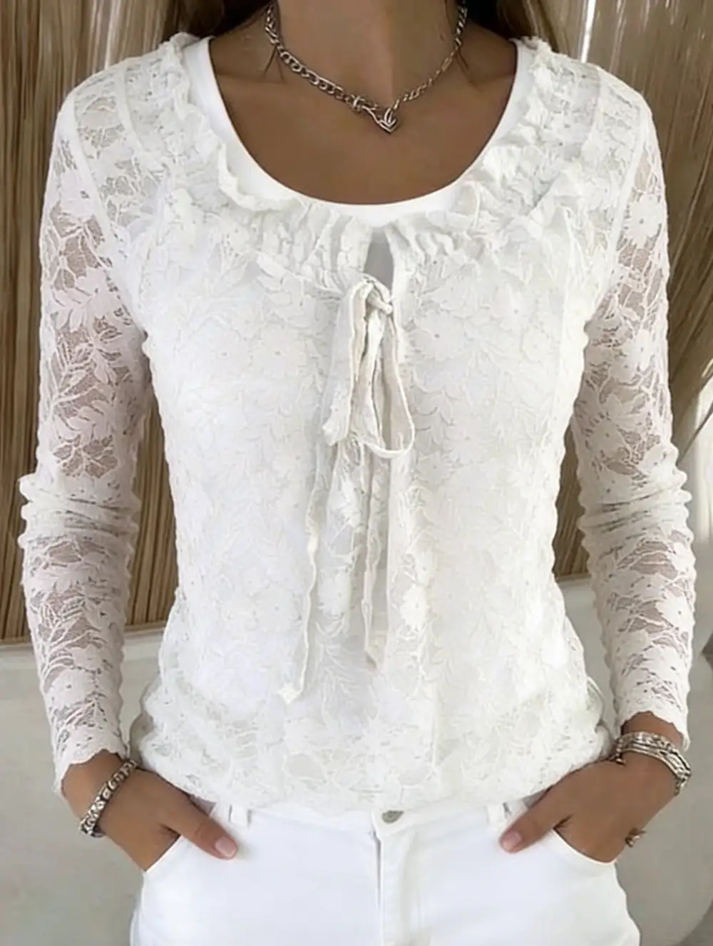 Lace Elegant Pullover Lace Shirt