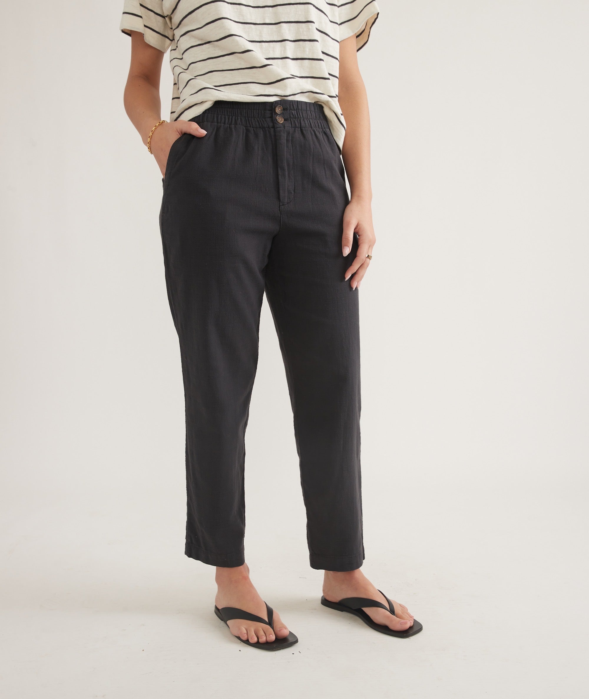 Ankle-Cut Black Trousers