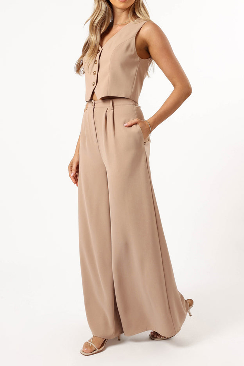 WIDE LEGS PANT - BEIGE