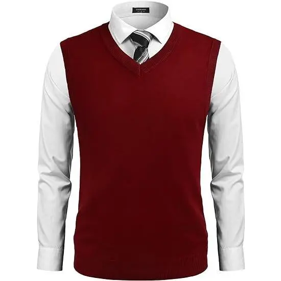 Men’s Sleeveless V-Neck Argyle Sweater Vest – Classic Knit. Modern Slim Fit. Everyday Versatility.