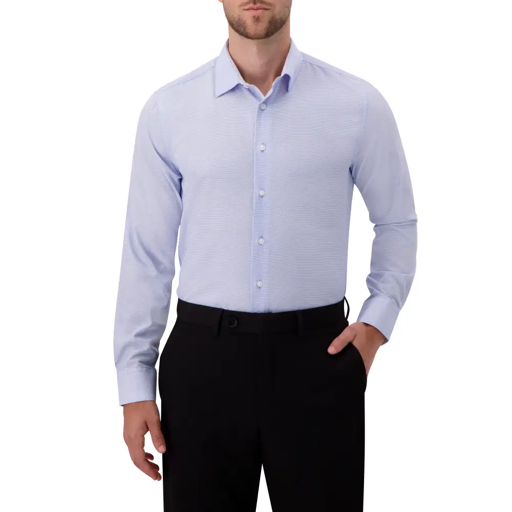 Mini-Check Four-Way-Stretch Men's Dress Shirt