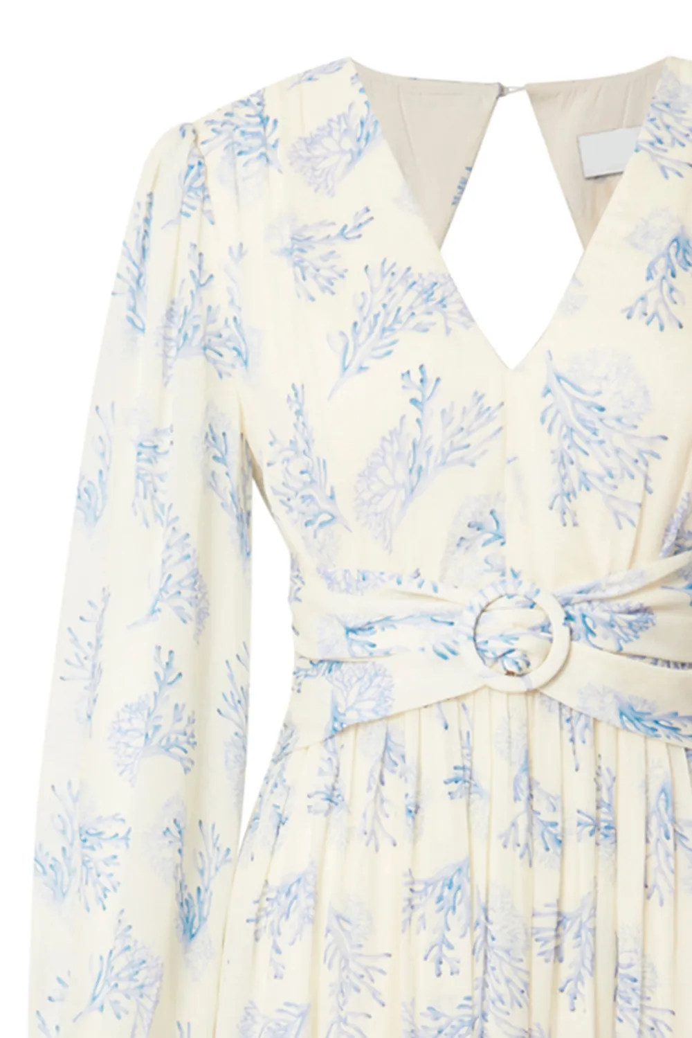 V Neck Floral Print Chiffon Maxi Dress