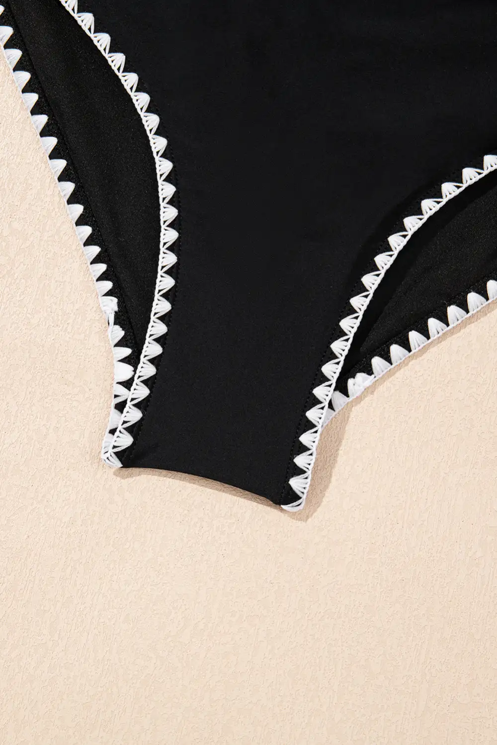 Ric Rac Trim Contrasted One Piece Swimsuit