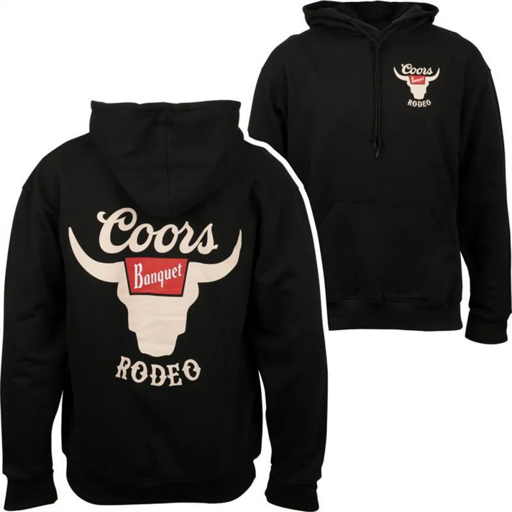 Bull Motif Black Hoodie With Casual Street Style