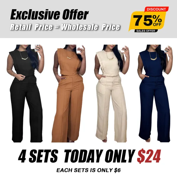 Women's Crop Top and Pocket Pants Set