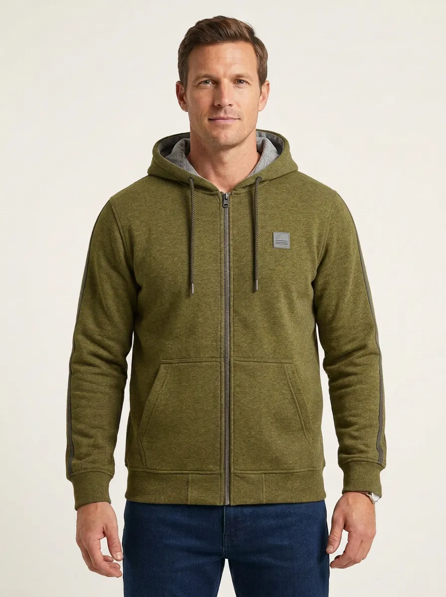 Active Zip-Up Hooded Fit Men's Sport Jacket