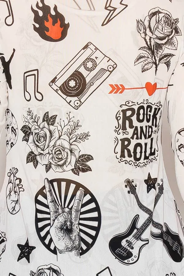 Relaxed Graphic Crew Neck Top