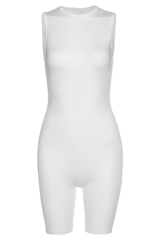 Sleeveless High Neck Biker Romper