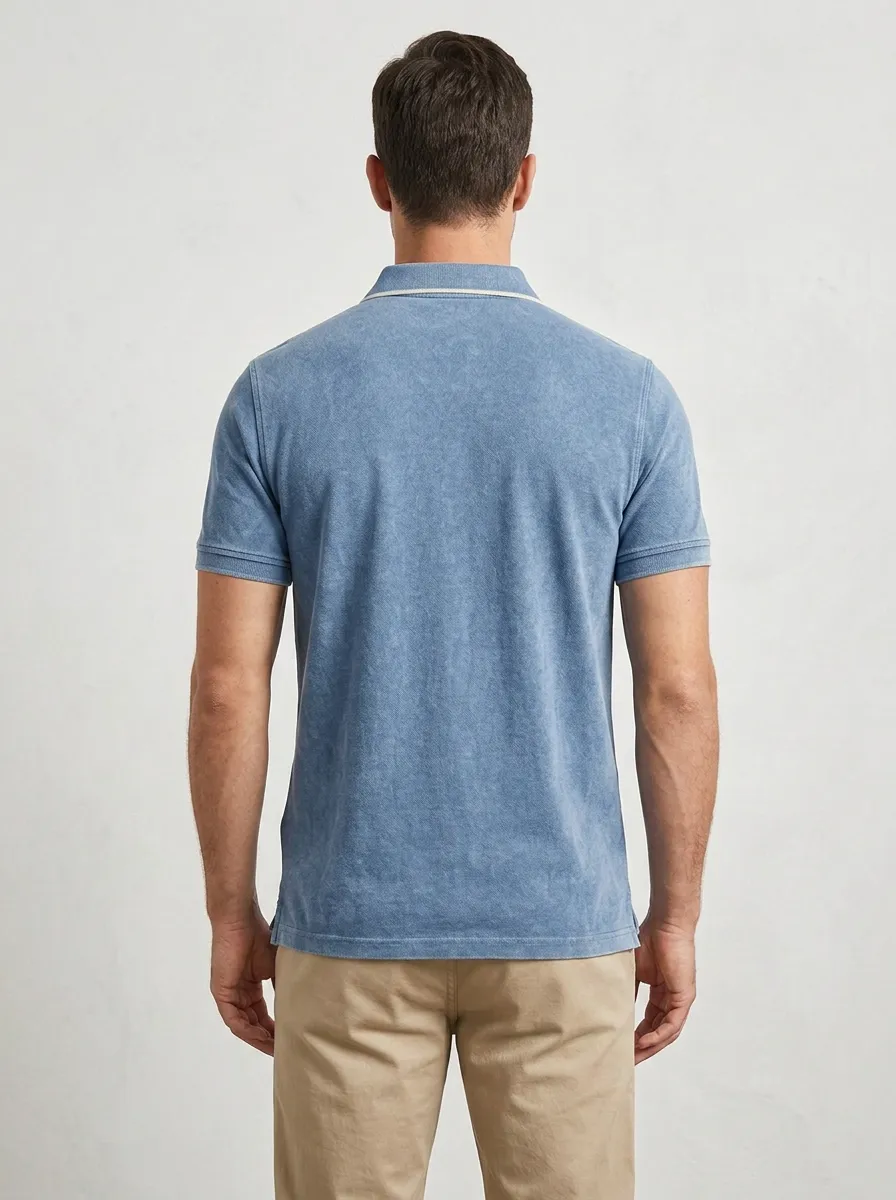 Men's Minimalist Geometric Logo Printed Polo Shirt