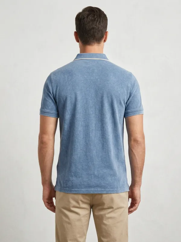 Men's Minimalist Geometric Logo Printed Polo Shirt