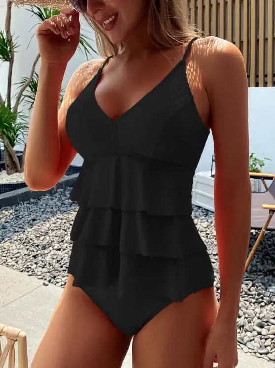 Airy Tankini Set For Beach Days