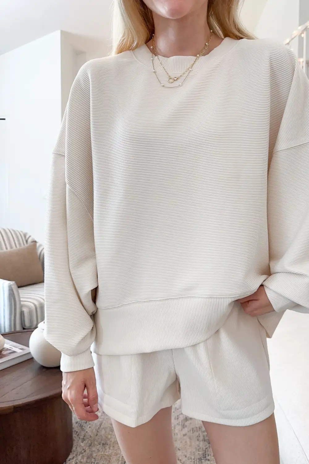 Structured Soft Ribbed Shorts