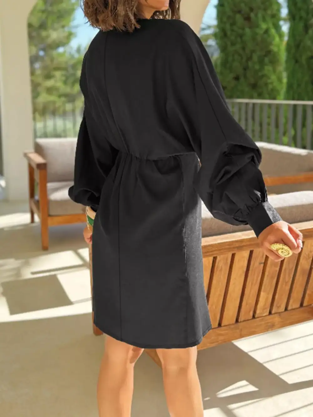 Wrap Long Sleeve Mini Dress