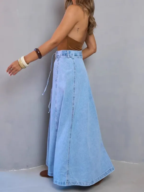 Fine Open Denim Skirt