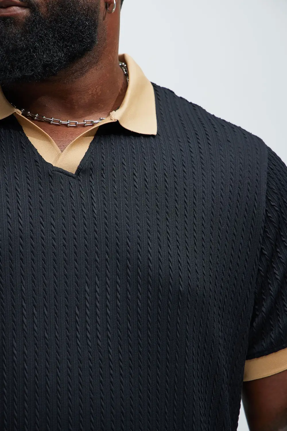 Color Block Textured Polo