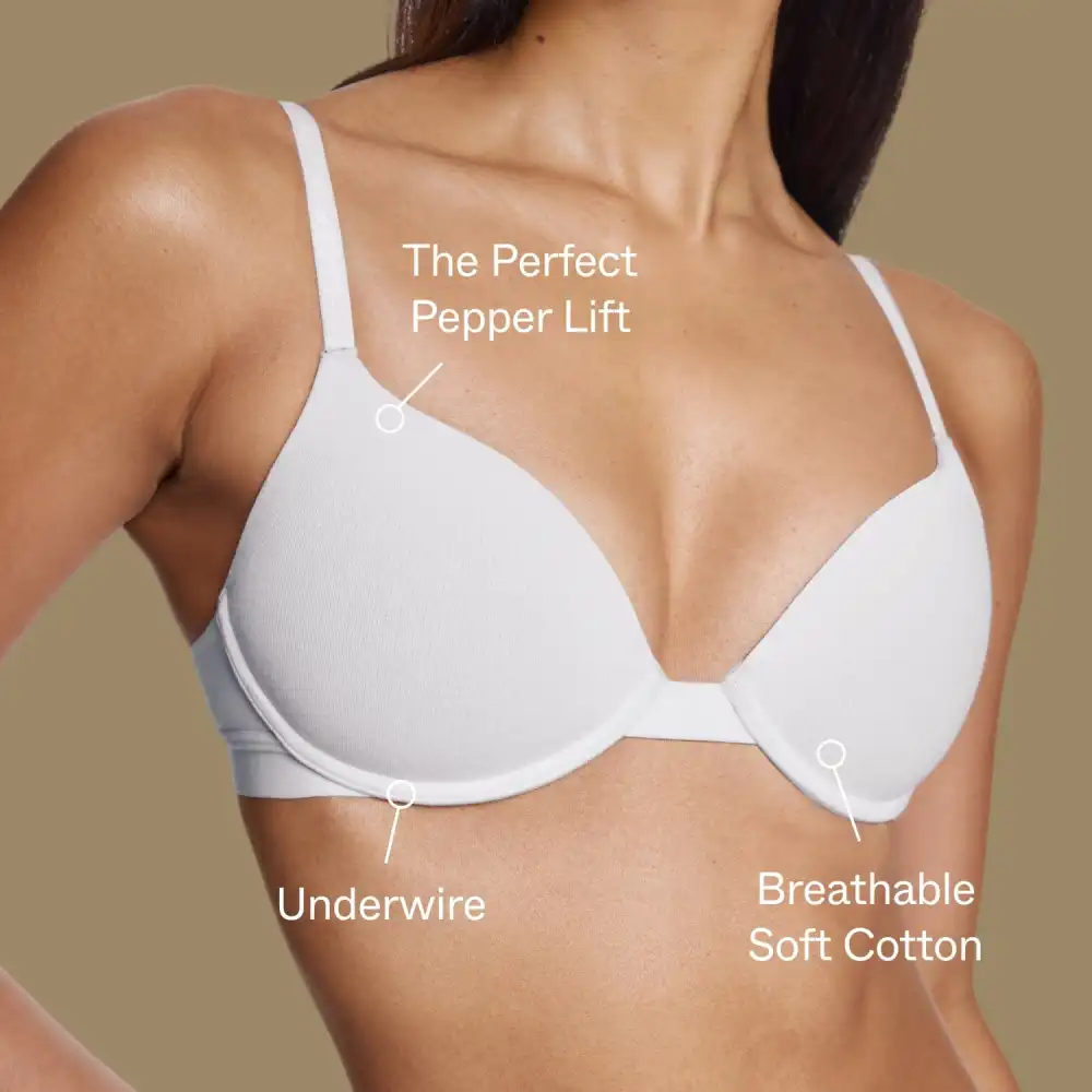 Cotton Lift Up Bra Heather Grey