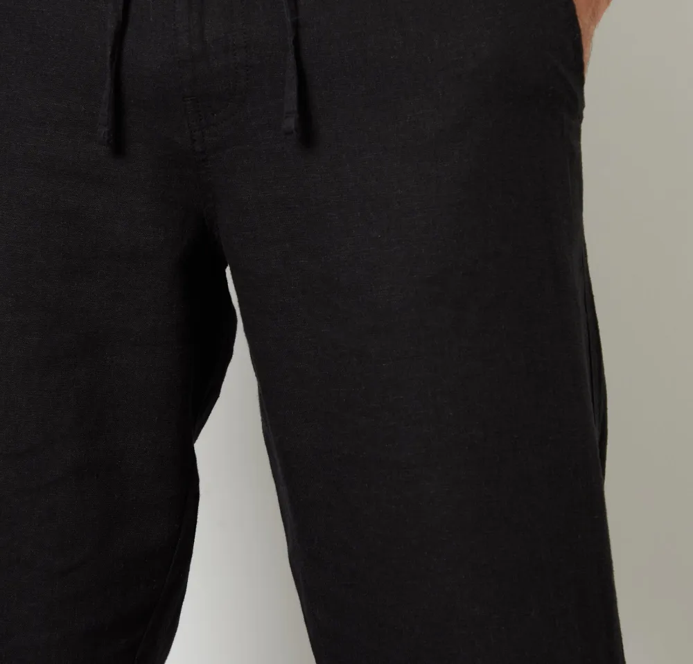 Men's Black Linen Blend Pants