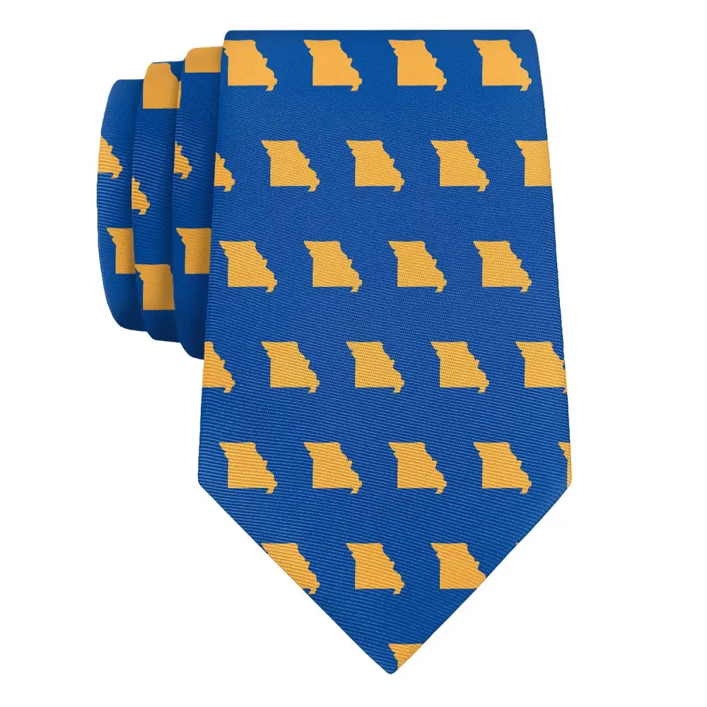 Modern Outline Emblem Pattern Necktie