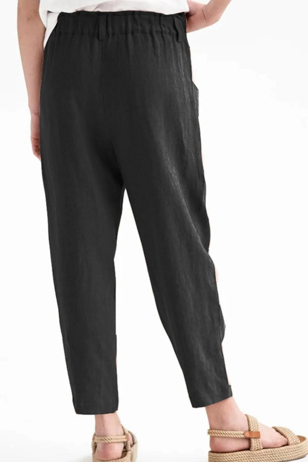 Button Front High Waist Pants