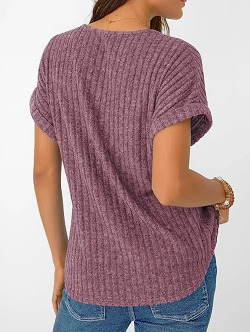 Draped V Neck Tee