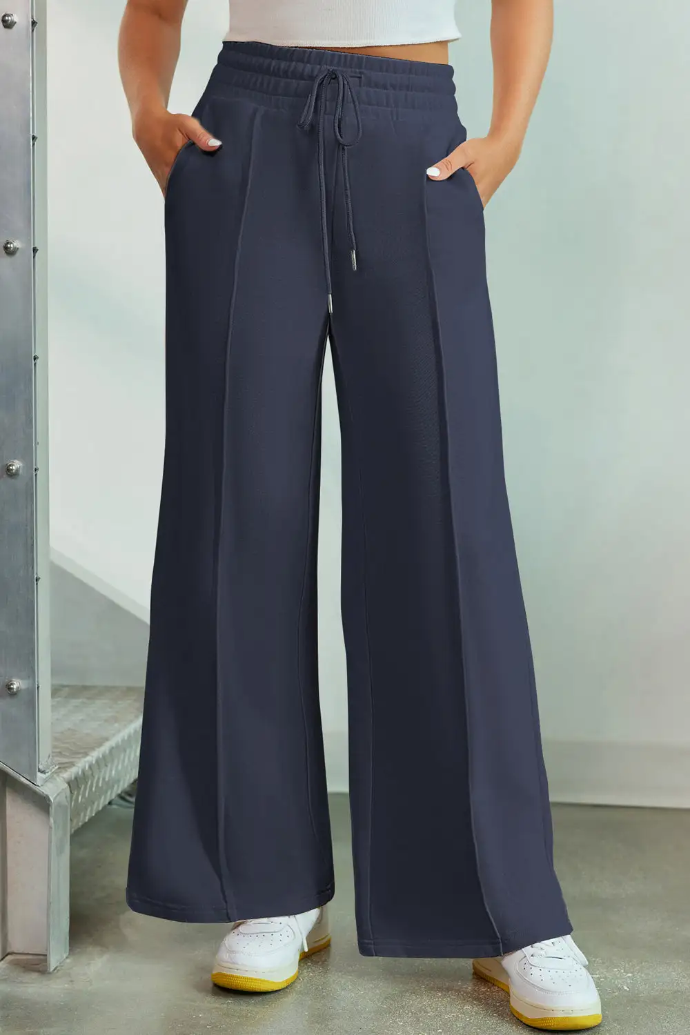 Clean Wide Leg Drawstring Pants