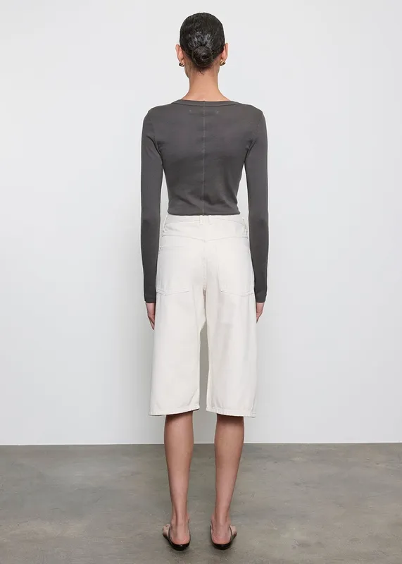 Baby Rib Cropped Top Slate